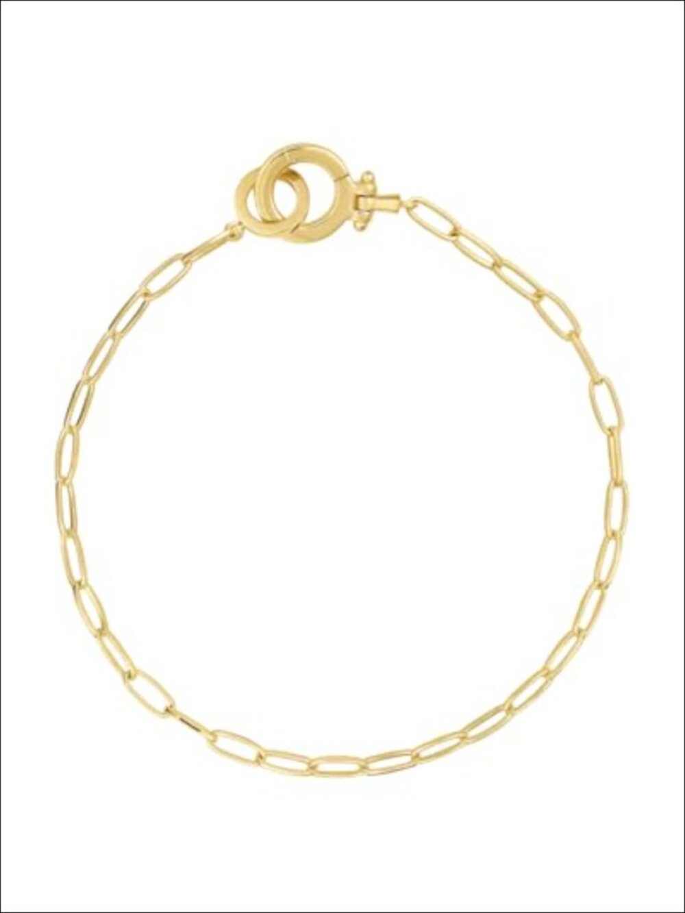 Classic Chain Link Bracelet - 18k Gold Plated Brass - Hinge Closure